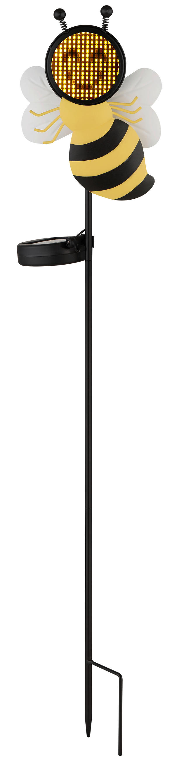 SOLARLEUCHTE Coralie 15,5/5/80 cm  - Gelb/Schwarz, Design, Kunststoff/Metall (15,5/5/80cm) - Globo