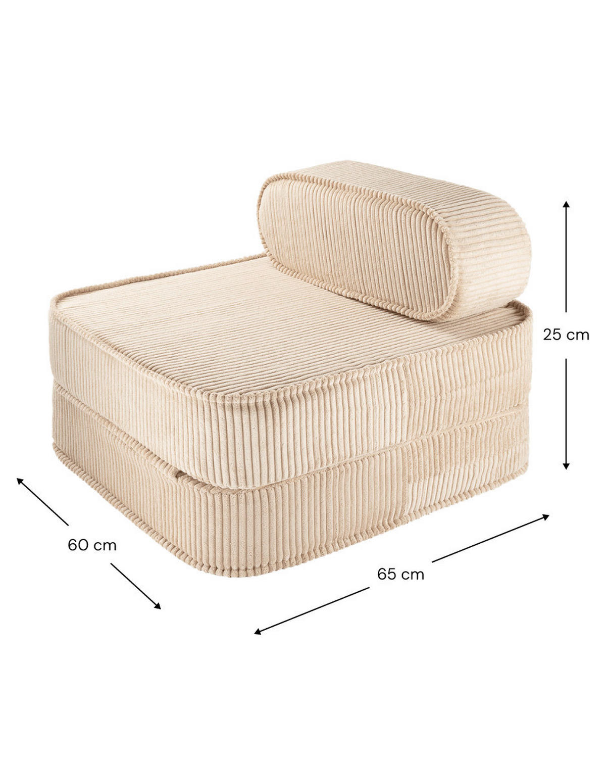 KINDERSESSEL FLIP CHAIR  - Hellbraun, Basics (65/60/25cm)