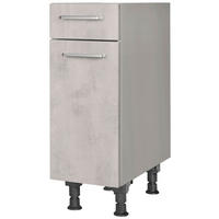 SCHUBKASTENUNTERSCHRANK 30/87/56 cm  in Hellgrau  - Edelstahlfarben/Hellgrau, MODERN, Holzwerkstoff/Metall (30/87/56cm) - Nobilia