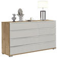 SIDEBOARD Champagner, Eiche Bianco  - Chromfarben/Eiche Bianco, Basics, Glas/Holzwerkstoff (149/82/42cm) - Venda