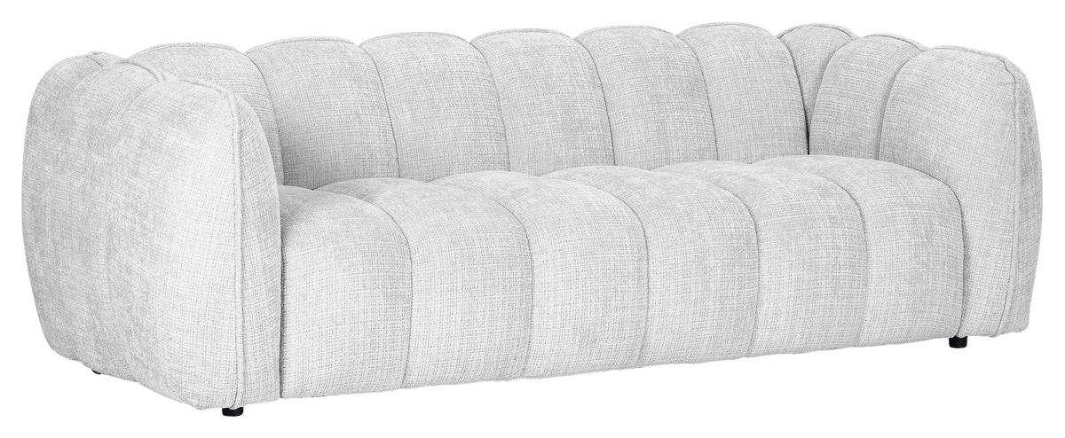 BIG SOFFA i chenille ljusgrå  - ljusgrå/svart, Klassisk, textil/plast (217/74/100cm) - MID.YOU