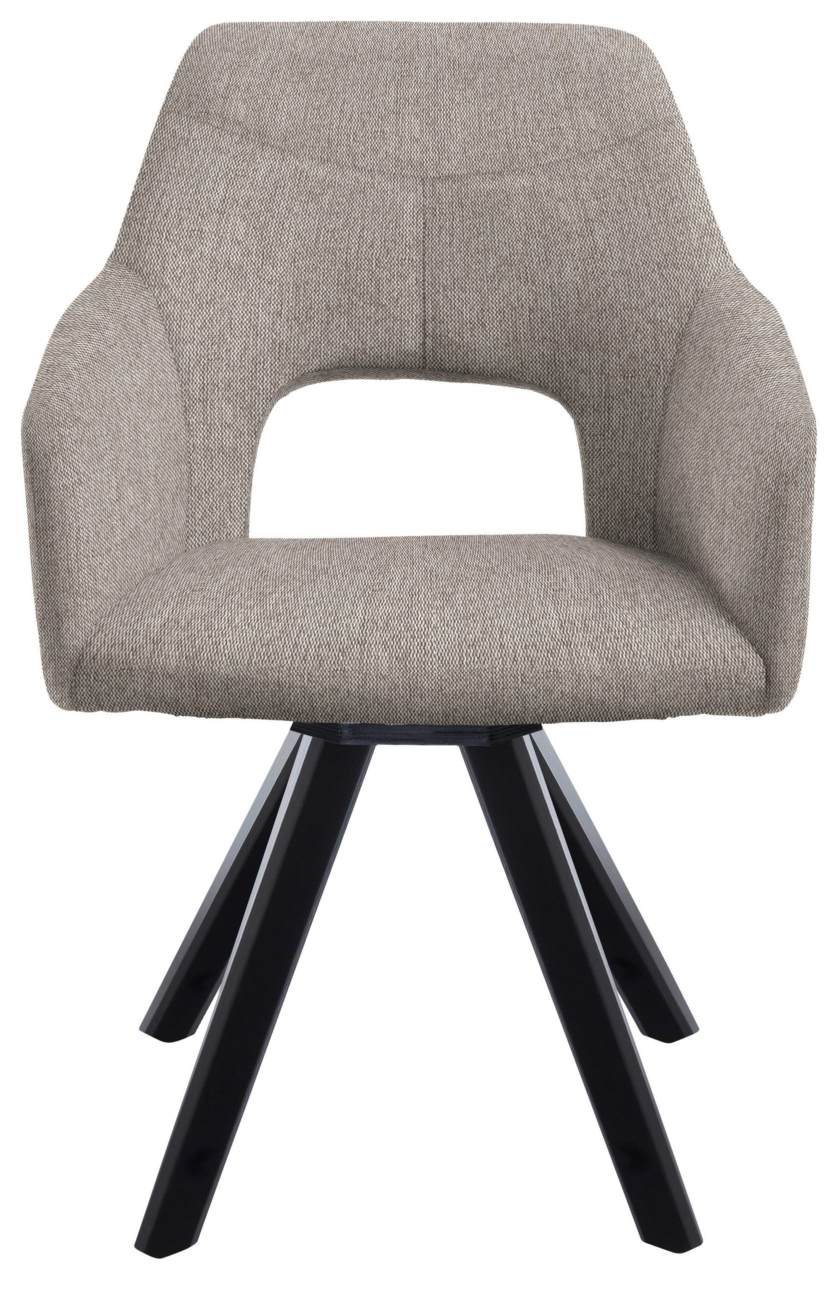 ARMLEHNSTUHL drehbar  in Mikrofaser  - Schwarz/Cappuccino, Design, Holz/Textil (57/84/57cm) - Voleo