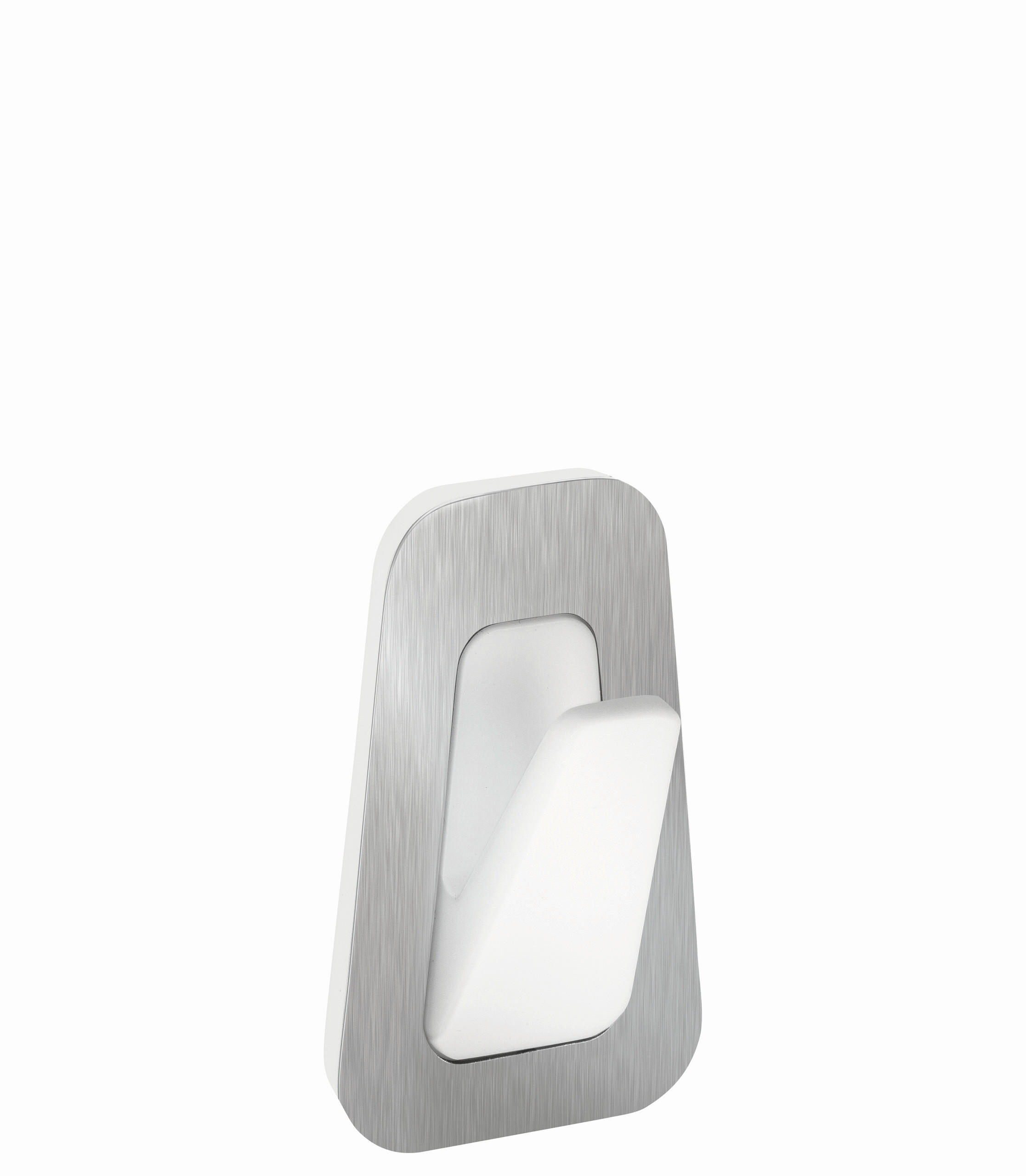 KLEBEHAKEN 2 Stück  in Weiß, Edelstahlfarben  - Edelstahlfarben/Weiß, Basics, Kunststoff/Metall (2,7/4,2/1,6cm) - Tesa