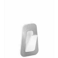 KLEBEHAKEN 2 Stück  in Weiß, Edelstahlfarben  - Edelstahlfarben/Weiß, Basics, Kunststoff/Metall (2,7/4,2/1,6cm) - Tesa