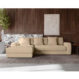 ECKSOFA in Cord Beige  182/302 cm  - Beige/Schwarz, MODERN, Kunststoff/Textil (182/302cm) - Carryhome