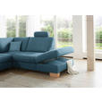 ECKSOFA in Mikrofaser Blau  - Wildeiche/Blau, Natur, Holz/Textil (286/236cm) - Voleo