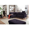 ECKSOFA in Mikrofaser Schwarz  - Chromfarben/Beige, Design, Textil/Metall (200/229cm) - Pure Home Lifestyle