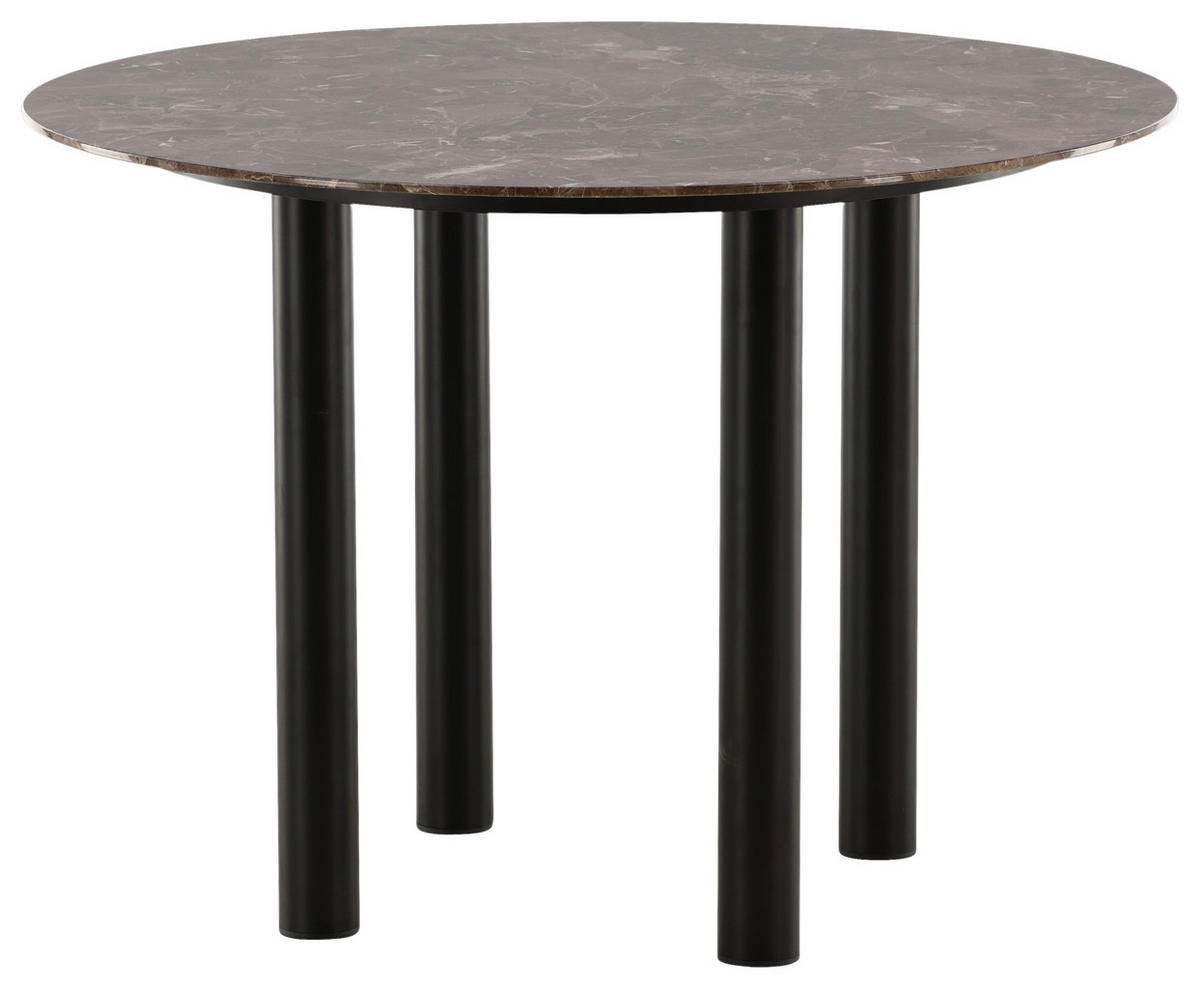 ESSTISCH furniert Schwarz, Dunkelbraun  - Dunkelbraun/Schwarz, Design, Holzwerkstoff/Metall (106/106/75cm) - Livetastic