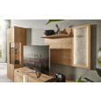WOHNWAND  in Wildeiche  322,4/205,5/45,2 cm    - Wildeiche/Schwarz, Natur, Glas/Holz (322,4/205,5/45,2cm) - Valnatura