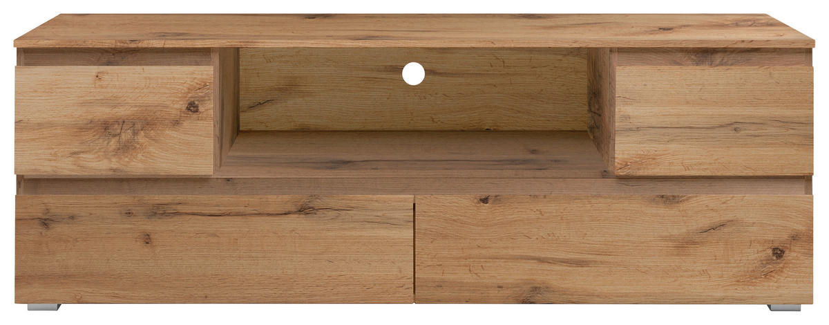 LOWBOARD  in 160/55/40 cm  - Eichefarben/Silberfarben, KONVENTIONELL, Holzwerkstoff (160/55/40cm) - MID.YOU