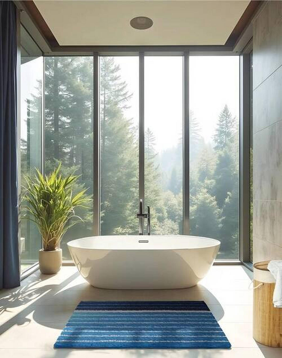 BADEMATTE GRUND Blau 70/120 cm  - Blau, Basics, Kunststoff/Textil (70/120cm) - Grund