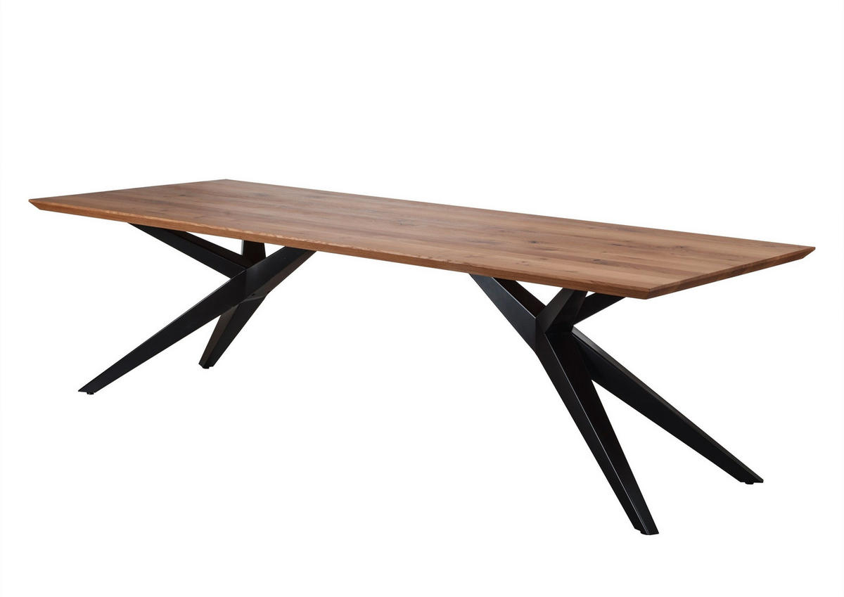 ESSTISCH in Holz 220/100/75 cm  - Wildeiche/Schwarz, LIFESTYLE, Holz/Metall (220/100/75cm) - Linea Natura