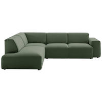 ECKSOFA Hellgrün Cord  - Schwarz/Hellgrün, Design, Kunststoff/Textil (210/270cm) - Pure Home Lifestyle