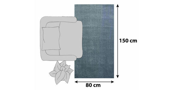 HOCHFLORTEPPICH 80/150 cm ATA 7000  - Hellgrau, Design, Textil (80/150cm) - Novel