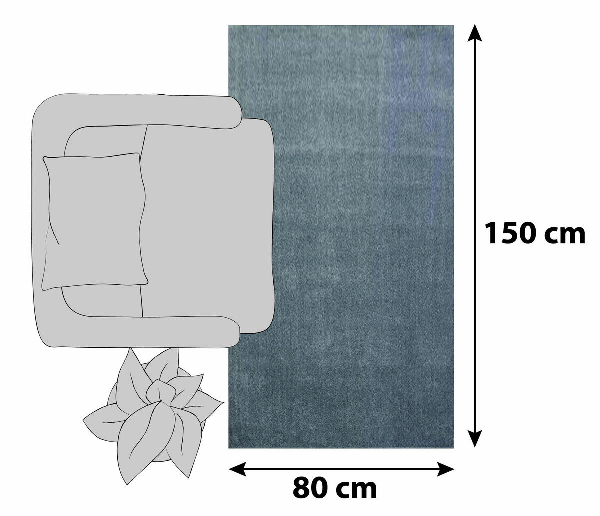 HOCHFLORTEPPICH 80/150 cm ATA 7000 Hellgrau  - Hellgrau, Design, Textil (80/150cm) - Novel
