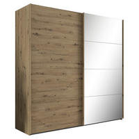 SCHWEBETÜRENSCHRANK 226/223/68 cm,  in Eiche Artisan, 2 Tür(en)  - Eiche Artisan, KONVENTIONELL, Glas/Holzwerkstoff (226/223/68cm) - home24