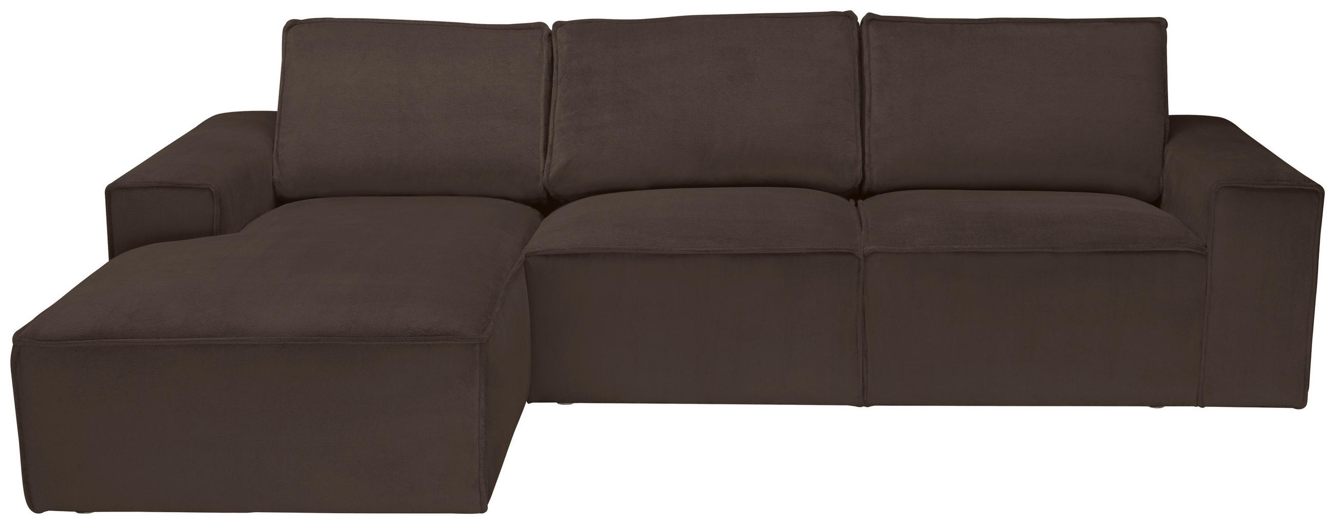 ECKSOFA Braun Chenille  - Schwarz/Braun, KONVENTIONELL, Kunststoff/Textil (168/272cm) - Carryhome