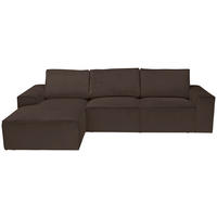 ECKSOFA Braun Chenille  - Schwarz/Braun, KONVENTIONELL, Kunststoff/Textil (168/272cm) - Carryhome