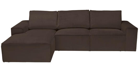 ECKSOFA Braun Chenille  - Schwarz/Braun, KONVENTIONELL, Kunststoff/Textil (168/272cm) - Carryhome