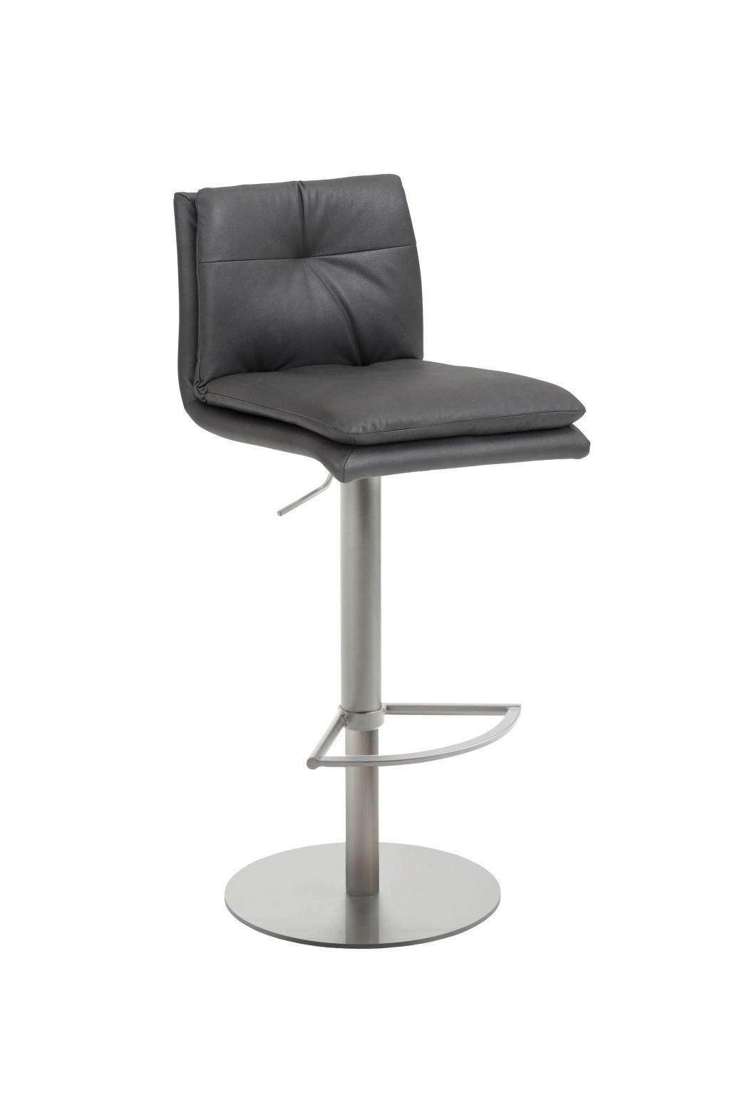 BARHOCKER in Metall, Textil Anthrazit  - Edelstahlfarben/Anthrazit, Design, Textil/Metall (41/78-103/48cm) - Novel