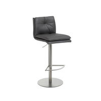 BARHOCKER in Metall, Textil Anthrazit  - Edelstahlfarben/Anthrazit, Design, Textil/Metall (41/78-103/48cm) - Novel