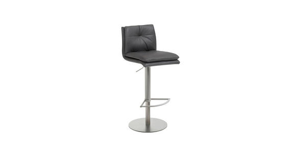 BARHOCKER in Metall, Textil Anthrazit - Edelstahlfarben/Anthrazit, Design, Textil/Metall (41/78-103/48cm) - Novel