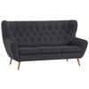 3-SITZER-SOFA in Cord Anthrazit  - Anthrazit, Design, Holz/Textil (187/101/95cm) - Stylife