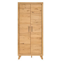 BABYKLEIDERSCHRANK Berta Eichefarben  - Eichefarben/Schwarz, Natur, Holz/Holzwerkstoff (91/206/61cm) - Jimmylee