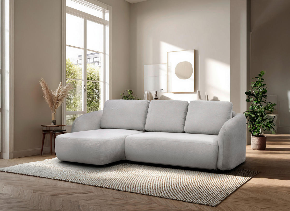 ECKSOFA PORTO Beige  - Beige/Schwarz, Design, Textil (154/270cm) - MID.YOU