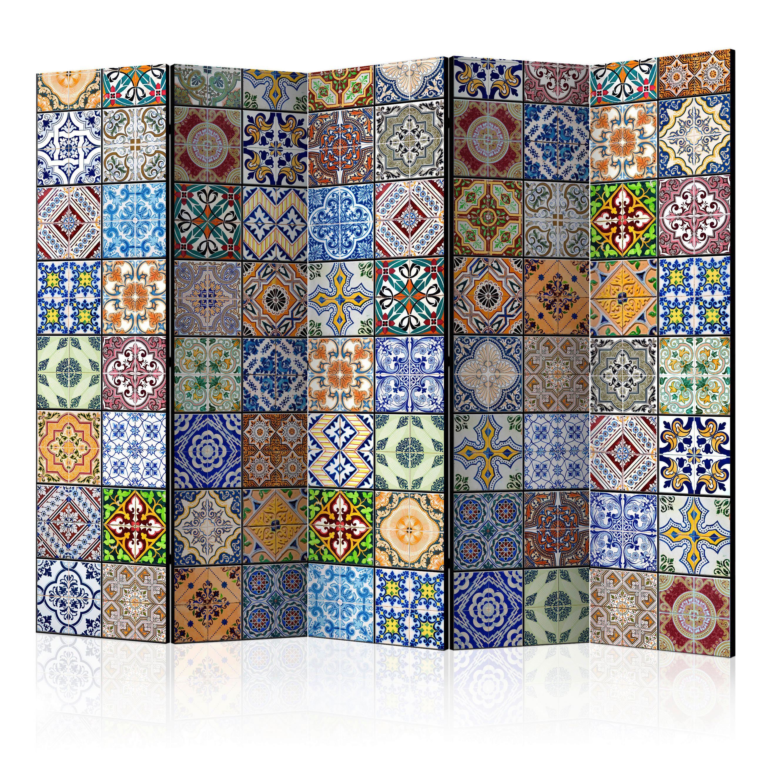 SKÄRMVÄGG  i trä, plast, textil  grön  - grön, Basics, trä/textil (225/172/3cm) - artgeist
