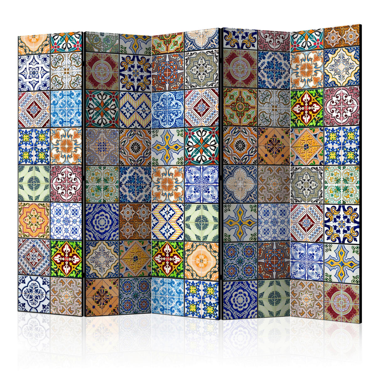 SKÄRMVÄGG  i trä, textil  grön  - grön, Basics, trä/textil (225/172/3cm) - artgeist