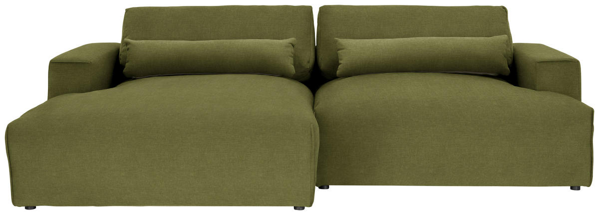 ECKSOFA Struktur Waldgrün  - Waldgrün/Schwarz, Design, Kunststoff/Textil (187/267cm) - Stylife