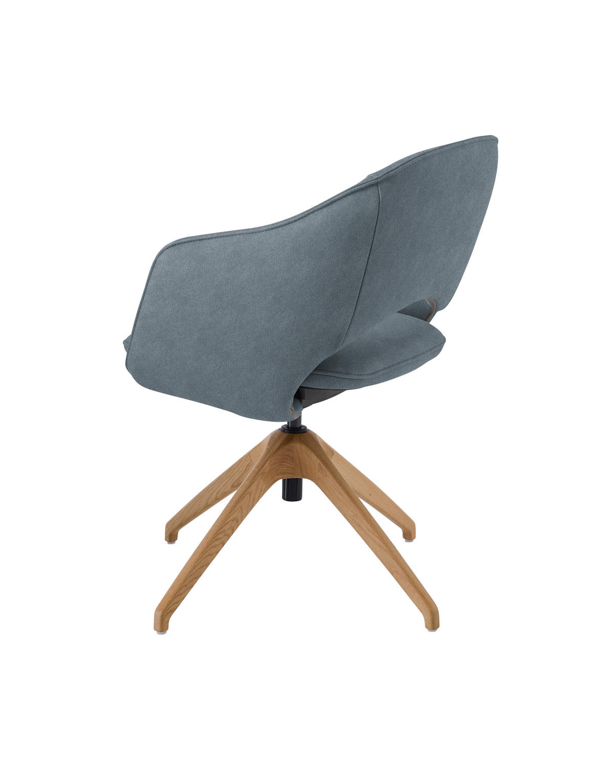 ARMLEHNSTUHL  in Echtleder naturbelassen  - Wildeiche/Blaugrau, Design, Leder/Holz (63/74-90/57-73cm) - Koinor