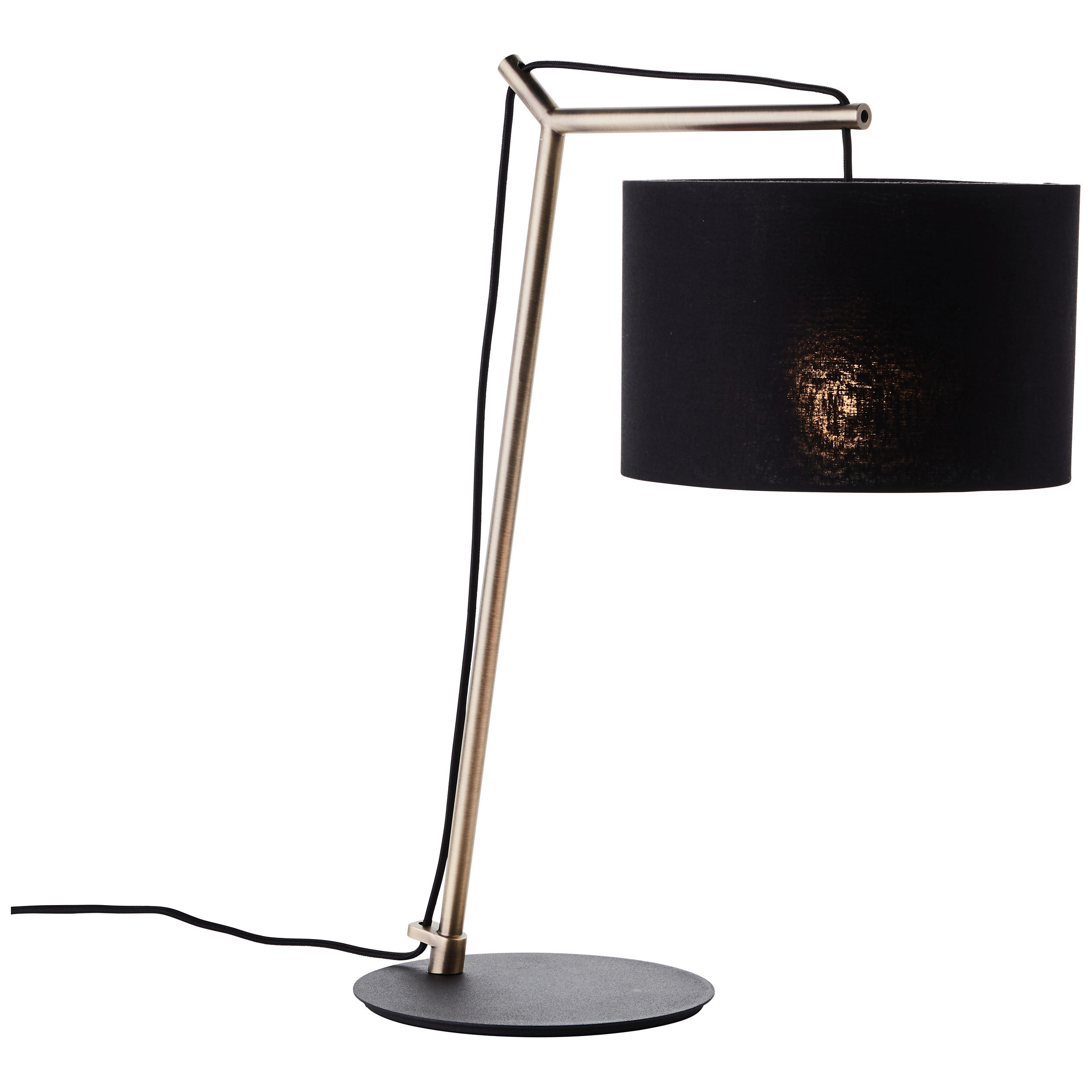TISCHLEUCHTE Annice 23/43/52 cm   - Messingfarben/Schwarz, LIFESTYLE, Textil/Metall (23/43/52cm) - Brilliant
