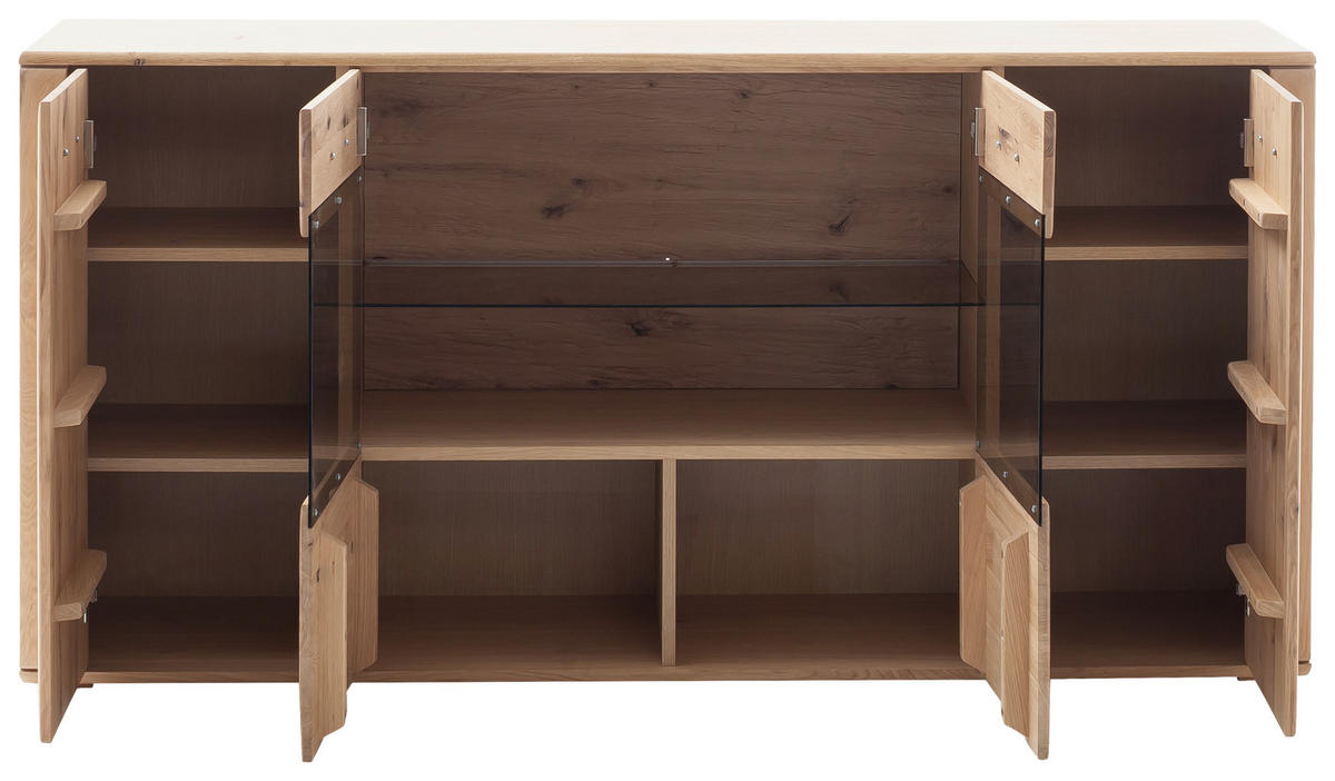 SIDEBOARD Eichefarben  179/90/44 cm  - Eichefarben/Anthrazit, Konventionell, Glas/Holz (179/90/44cm) - Cantus