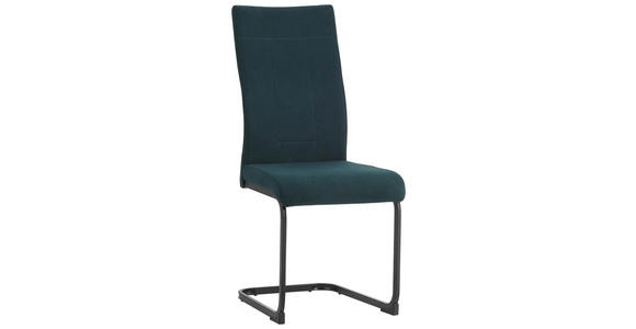 SCHWINGSTUHL in Eisen Mikrofaser - Petrol/Schwarz, Design, Textil/Metall (44/100/59cm) - Carryhome