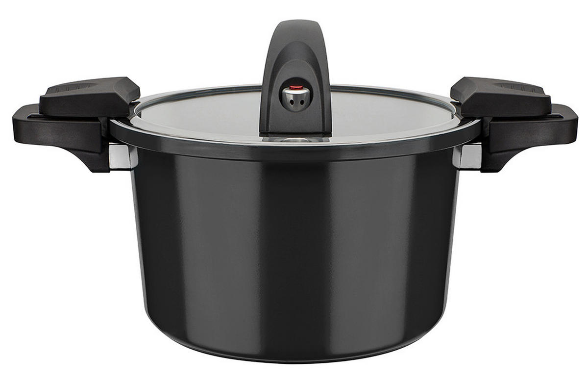 KOCHTOPF Energiespartopf 6 l  - Schwarz, Basics, Metall (24/16cm) - GSW