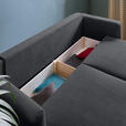 SCHLAFSOFA in Cord Dunkelgrau  - Dunkelgrau/Schwarz, Design, Kunststoff/Textil (250/92/105cm) - Carryhome