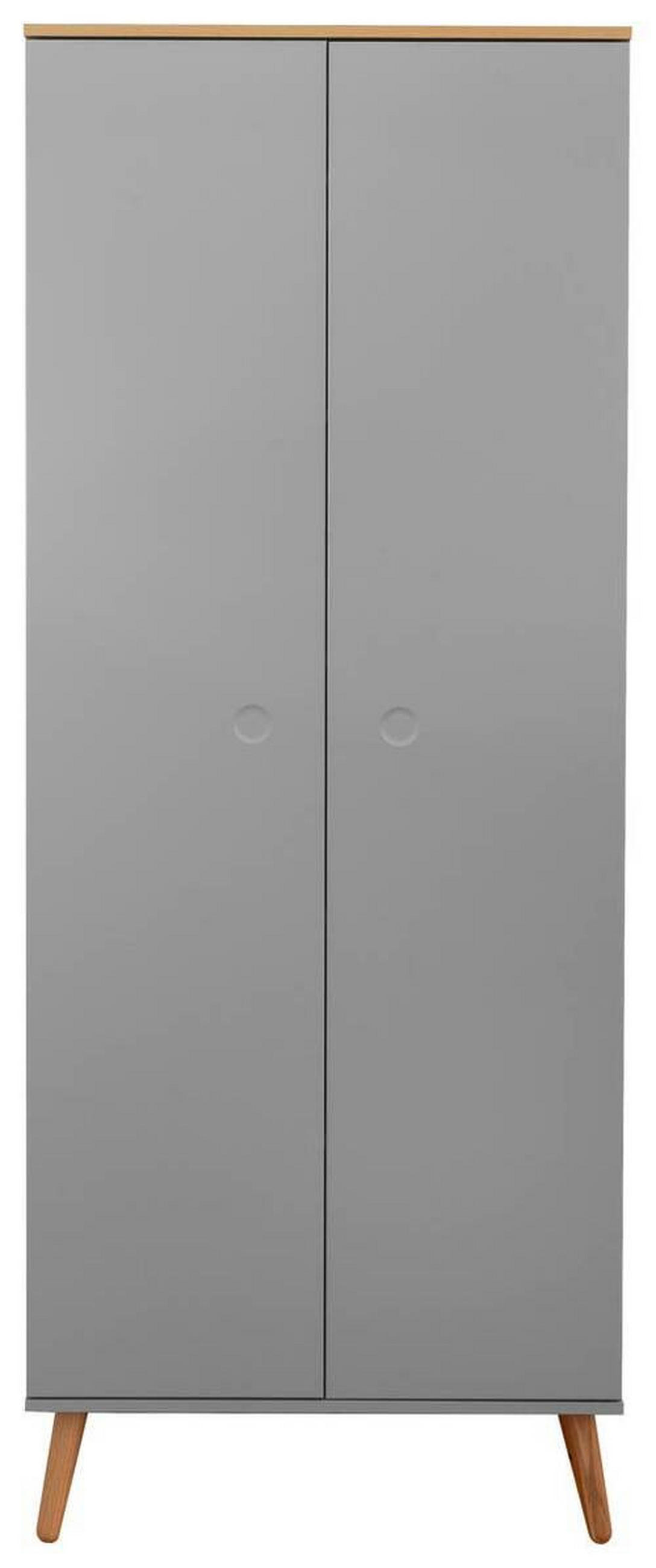 GARDEROBENSCHRANK Dot  in 79/201/37 cm  - Eichefarben/Grau, Design, Holzwerkstoff (79/201/37cm)