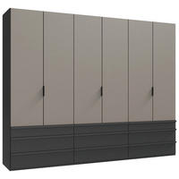 FALTTÜRENSCHRANK  in Graphitfarben, Grau, Sahara  - Schwarz/Graphitfarben, Design, Holzwerkstoff (300/216/58cm) - Boxxx