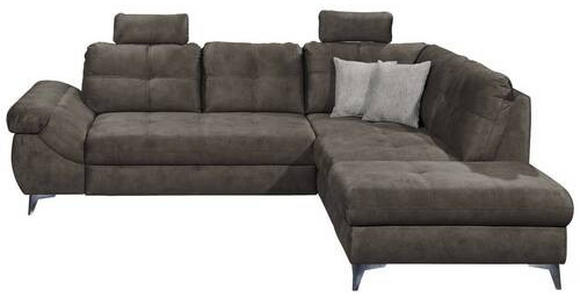 ECKSOFA Anthrazit Velours  - Anthrazit/Hellgrau, KONVENTIONELL, Kunststoff/Textil (275/218cm) - Carryhome