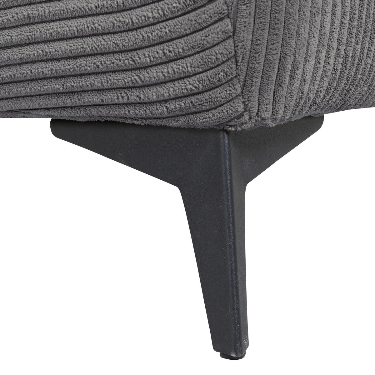 ECKSOFA in Cord Dunkelgrau  - Dunkelgrau/Schwarz, Konventionell, Textil/Metall (176/311cm) - Carryhome