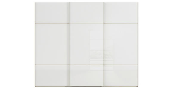 SCHWEBETÜRENSCHRANK in Weiß, Champagner - Champagner/Weiß, KONVENTIONELL, Glas/Holzwerkstoff (242/223/68cm) - Novel