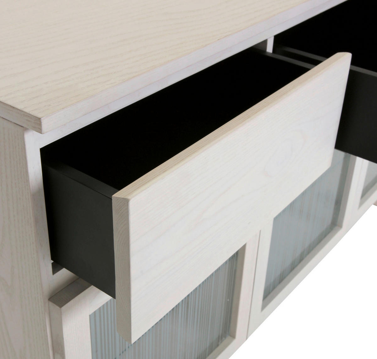 SIDEBOARD 135/80/43 cm  - Schwarz/Weiß, MODERN, Glas/Holz (135/80/43cm) - Lomoco