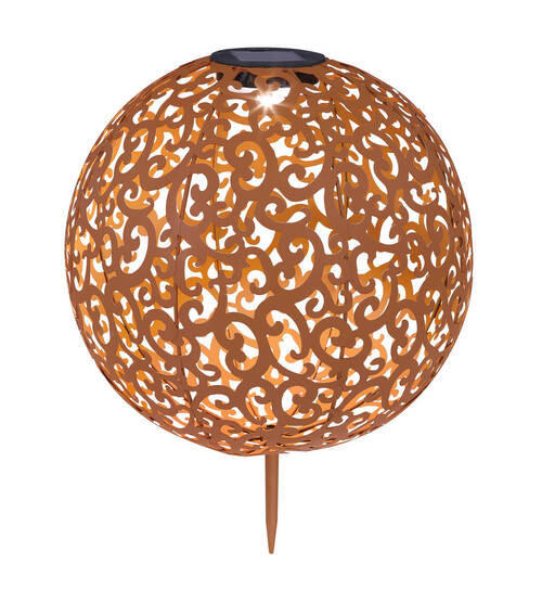 SOLARLEUCHTE 28,5/40 cm   - Rostfarben, Basics, Metall (28,5/40cm) - Globo