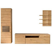 WOHNWAND  in Eichefarben 300/206/52 cm  - Eichefarben, Konventionell, Glas/Holzwerkstoff (300/206/52cm) - Cantus