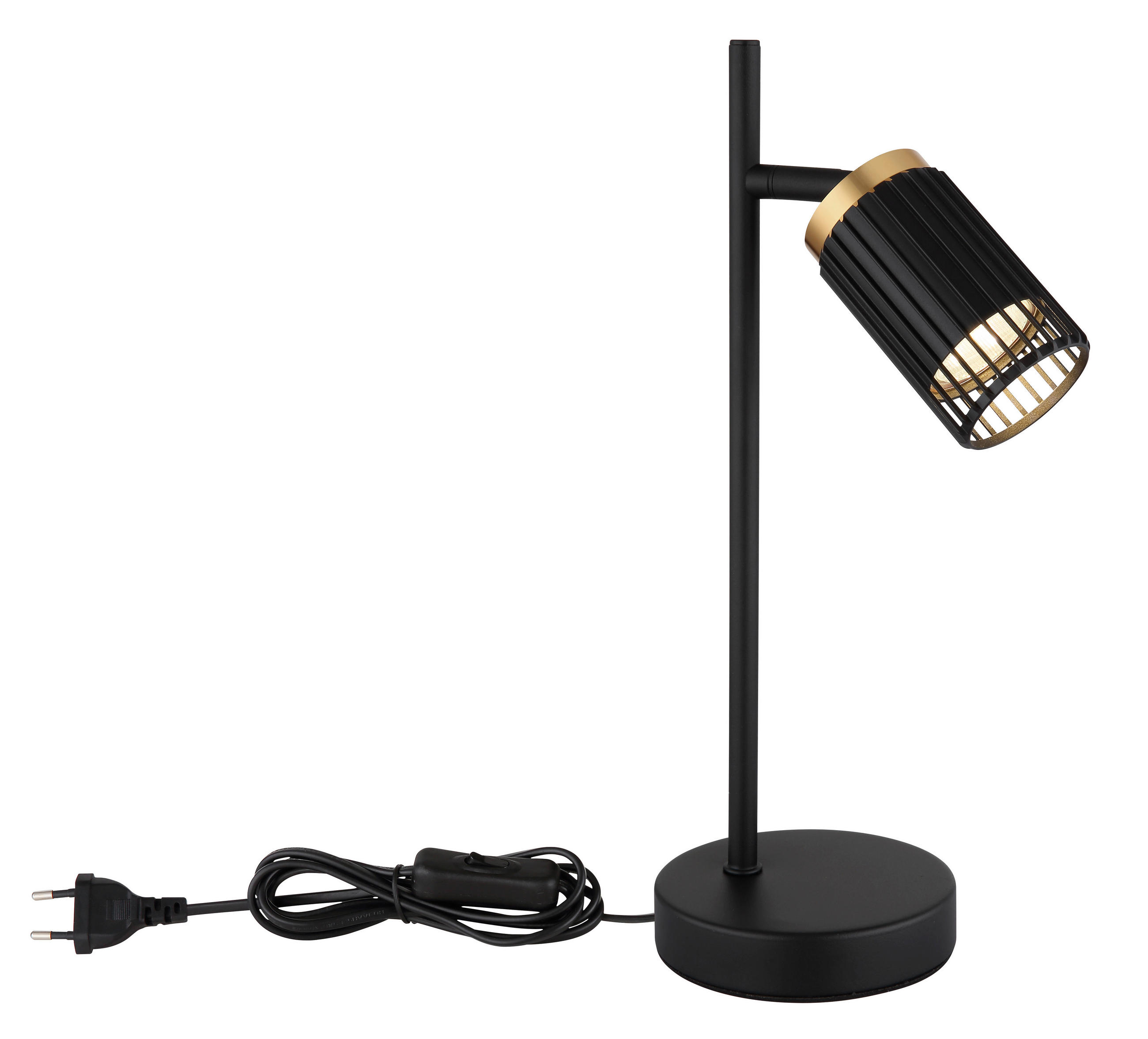 STOLNÍ LAMPA, GU10, 16,5/12/35 cm - černá/barvy zlata, Design, kov/plast (16,5/12/35cm) - Globo