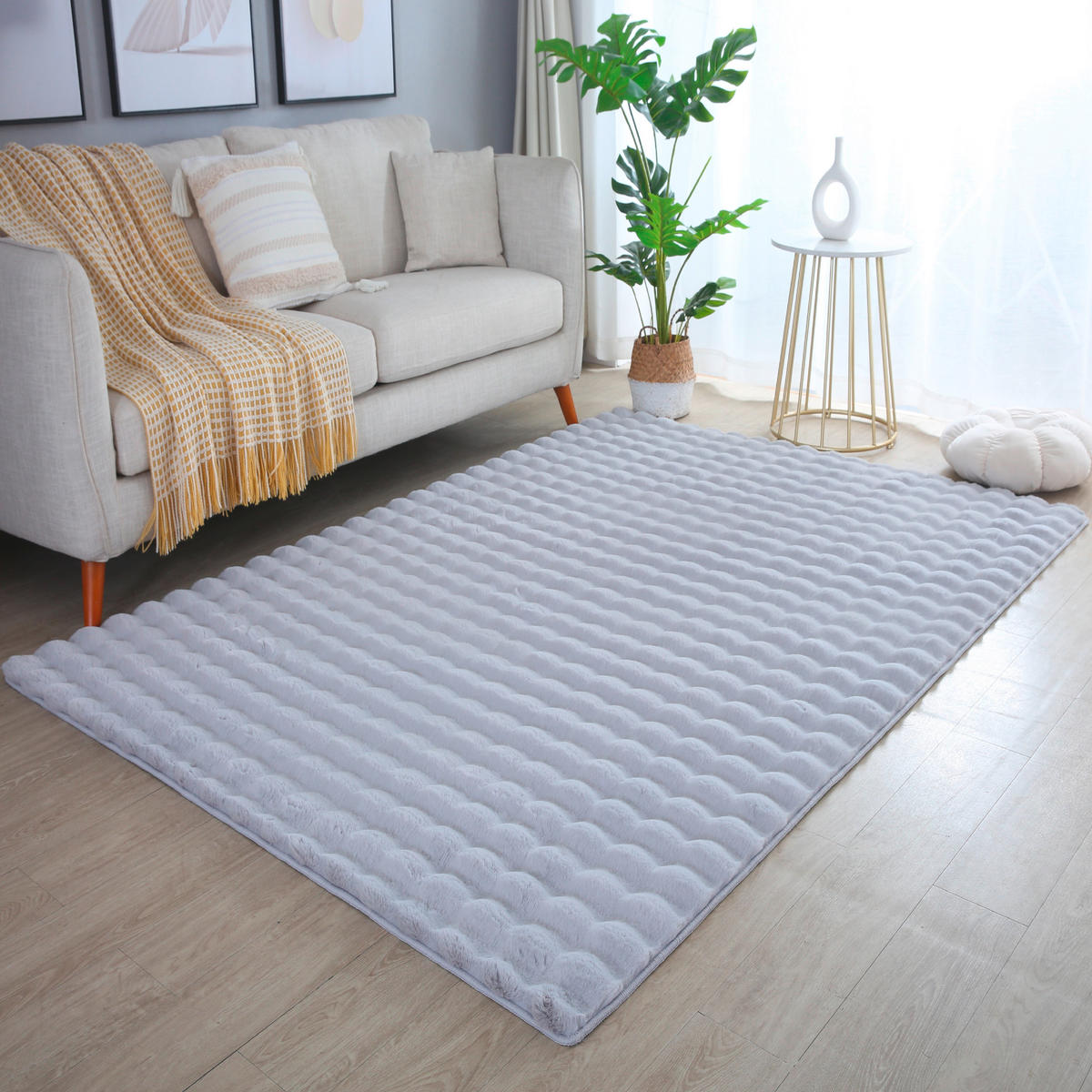 HOCHFLORTEPPICH 80/150 cm Ambiance Silberfarben  - Silberfarben, Basics, Textil (80/150cm) - Novel