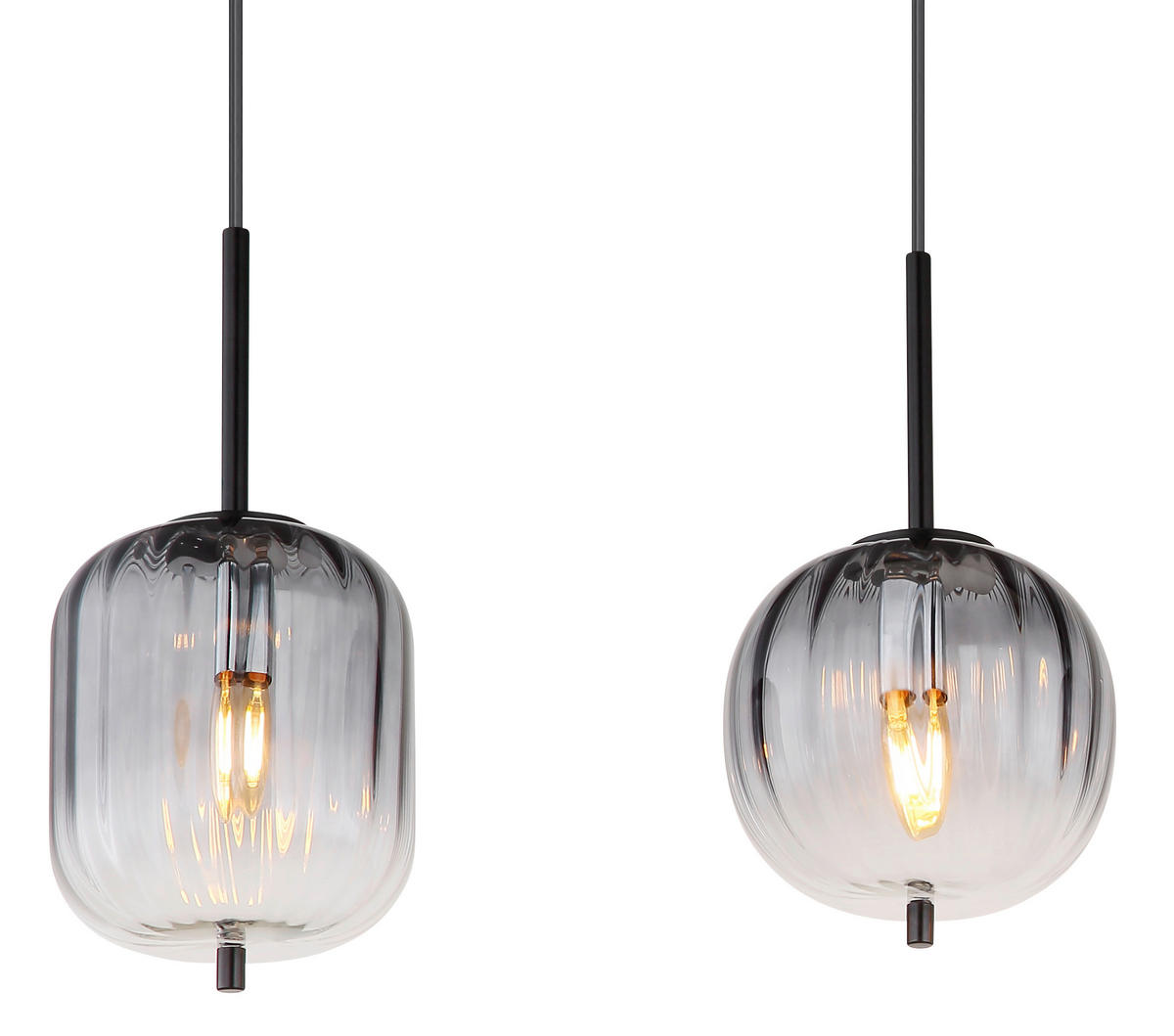 HÄNGELEUCHTE 110/18,5/120 cm  - Klar/Schwarz, Design, Glas/Kunststoff (110/18,5/120cm)