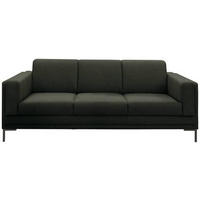 3-SITZER-SOFA Webstoff Dunkelgrün  - Dunkelgrün/Silberfarben, Design, Textil/Metall (210/82/90cm) - LOOKS by W.Joop